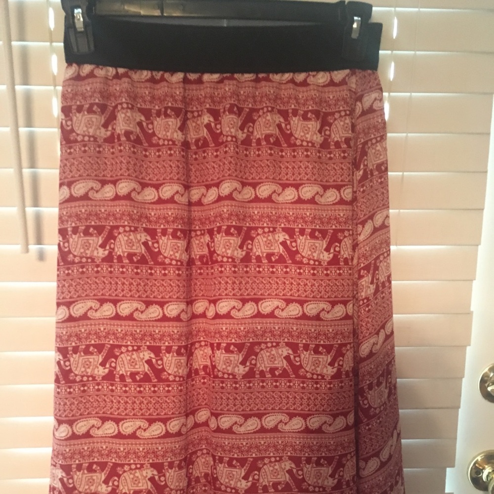 Red elephant and paisley lularoe Lola skirt